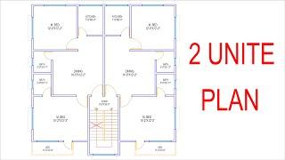 HOUSE PLAN DESIGN  EP 304  1600 SQUARE FEET TWO-UNIT HOUSE PLAN  LAYOUT PLAN