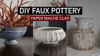 PAPER MACHE CLAY HOME DECOR DIY HACKS vase vintage pottery bowls