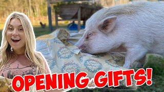 Letting ALL MY PETS Open Christmas Presents  40+ Animals