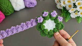 Amazing..  Super easy very useful crochet beautiful motif crochet coaster - Tunisian crochet
