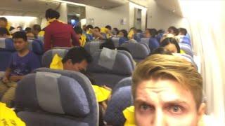 Man films inside cabin during emergency landing