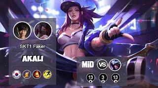 SKT1 FAKER Akali MID VS Talon LOL  S9 KR Challenger - Full Gameplay