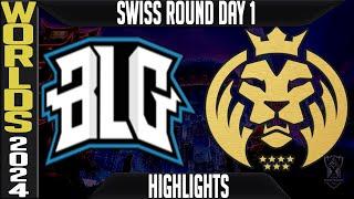 BLG vs MDK Highlights  LoL Worlds 2024 Swiss Stage Day 1  Bilibili Gaming vs Mad Lions KOI