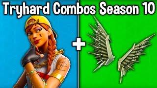 10 TRYHARD SKIN + BACKBLING COMBOS in SEASON X Fortnite Tryhard Combinations Season 10