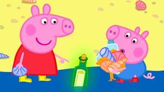 Peppas Beach Bottle Message ️  Peppa Pig Official Full Episodes