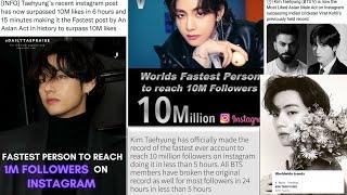 BTSV BECOMES BIGGEST INSTAGRAM RECORD-BREAKER WITHIN A DAY OF IG DEBUT #taehyung