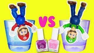 Super Mario Bros Movie DIY Color Changing Nail Polish Crafts for Kids with Mario and Luigi