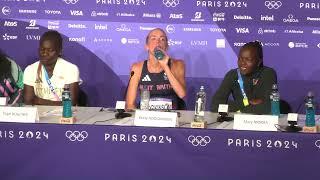 KEELY HODKINSON WINS 800M GOLD MEDAL MARY MORAA BRONZE  PRESS CONFERENCE