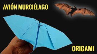 COMO hacer un AVIÓN de papel MURCIÉLAGO que  vuela mucho y aletea    avión 001