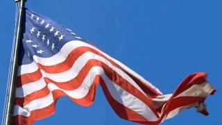 10 Hours American Flag in Blue Sky w Light Wind - Video & Audio 1080HD SlowTV