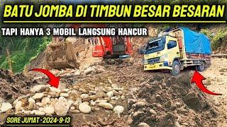 BATU JOMBA di timbun besar besaran tapi hanya 3 mobil langsung hancur