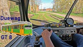 Ich fahre eine 55 Jahre alte Straßenbahn  DÜWAG GT 8  Führerstandsmitfahrt im Straßenbahnmuseum