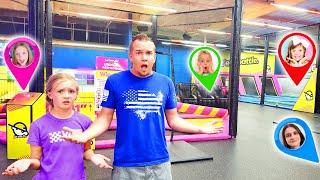 Texting Hide and Seek at Trampoline Park with the Stella Show and Lively Lewis Family