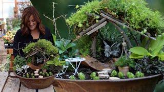 Shade Fairy Garden w DIY Living Moss Roof   Garden Answer