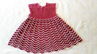 Платье малинка на девочку 5-6 лет Часть 22  How crochet a dress