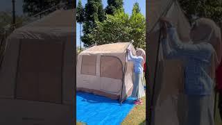 Pasang tenda naturehike #camping #campingkeluarga #campingground #pesonabukitdamar