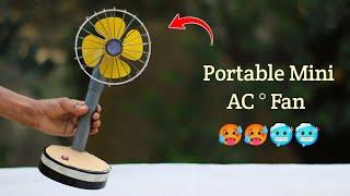 How To make a portable air cooler fan at home with dc motor - Ac° Fan  Portable ac mini cooling fan