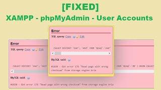 Fix Error phpMyAdmin #1030 - Got error 176 Read page with wrong checksum from storage engine Aria