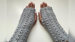 Crochet - Fingerless Hand Gloves - Very Easy and Quick Pattern