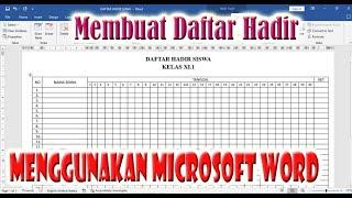 Cara Membuat Daftar Hadir Menggunakan Ms Word  Membuat Absensi