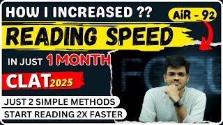 How to Increase Reading Speed for CLAT Exam  Reading comprehension for clat  Abhyuday Pandey