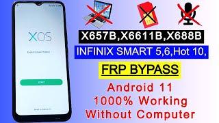 All Infinix Smart 56 FRP Bypass Android 11 X657B  X6611B  X688B FRP Bypass Google Account Unlock