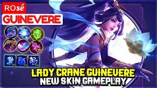 Lady Crane Guinevere New Skin Gameplay  Top Global Guinevere  ʀᴏsé - Mobile Legends