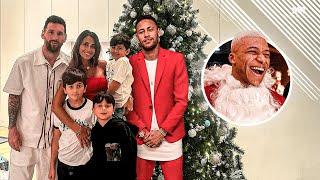 Messi Neymar and Mbappé Celebrating CHRISTMAS 