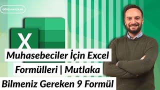 Muhasebeciler için #Excel Formülleri  Mutlaka Bilmeniz Gereken 9 Formül  Oğuzhan ÇOLAK