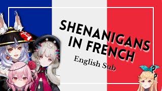 Nijisani EN Nina Rosemi & Reimu Talk Food in French Featuing A Confused Pomu ENG Sub