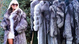 Silver SAGA FOX FUR COAT   in LORA FOX eBay fur shop