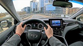 2021 Toyota Camry  Luxury   2.5 Hybrid Dynamic Force 218HP  POV Test Drive  Fuel consumption