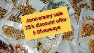 25% discount offerBiggest anniversary sale  diamond finished necklace sets  earrings sale