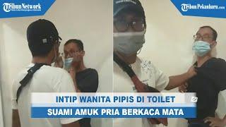 WASPADA Pria Berkaca Mata Terciduk intip Wanita Buang Air Kecil di WC SPBU