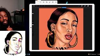 HOW TO SHADE USING MY $3  FACE BRUSHES  PROCREATE  STEP BY STEP TUTORIAL part2