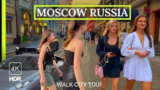   Hot Evening Life in Russia Moscow Walk Сity Tour Russian Girls & Guys 4K HDR