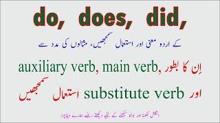 Use of do does did explained in Urdu  do does did meaning in Urdu  Difference between do does did