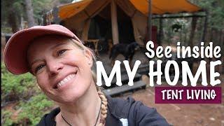 Look Inside My Home - Canvas Tent Living - Tour Items In My Tent Spirit Forest - Season 2 -Ep#43