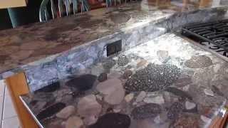 Custom Made In Maine Aquarius Granite Countertop Installed