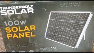 THUNDERBOLT SOLAR 100 -Watt Monocrystalline Solar Panel from Harbor Freight.