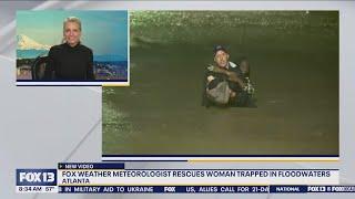 WATCH Weather reporter rescues woman during live shot in GA