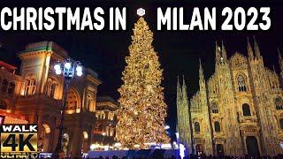 MILAN CHRISTMAS MARKETS 2023  CHRISTMAS IN ITALY  WALKING TOUR 4K60FPS