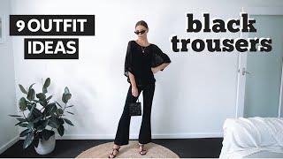 HOW TO STYLE BLACK FLARED PANTS  Black Trousers Outfit Ideas Lookbook