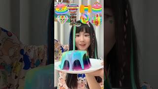 Random Rainbow Food MUKBANG🩵️#asmr #mukbang #shorts #trending #viral #funny