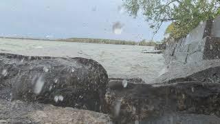 10 min of waves crashing on rocks walls in Port Dover