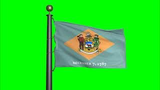 Delaware waving flag  - Green Screen  Motion background  4K UHD 60fps  Royalty Free