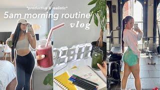 my 5am morning routine  *productive* & realistic healthy habits journaling working out & more