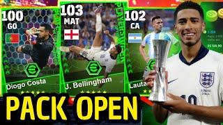 PACK OPEN ROUBADO BELLINGHAM 103 DA BICICLETA NOVOS POTW COM ÍMPETO EFOOTBALL 2024 MOBILE