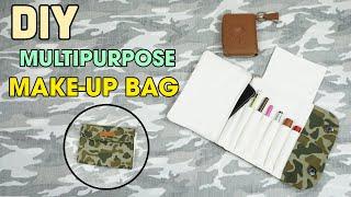 DIY How to make your own multi-function makeup bag from Military uniform fabric