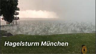 Hagel Gewitter in München Deutschland so BRUTAL gings zu